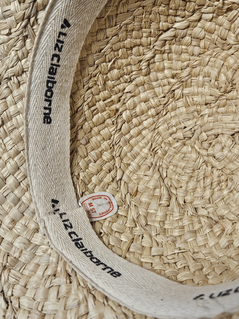 New Liz Claiborne Natural Straw Wide-Brim Braided Tassel Hat - Picture 3 of 5